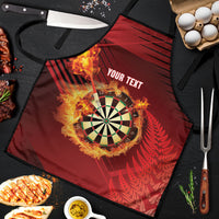 Personalised Darts New Zealand Apron Silver Fern Red Color LT22 Red - Polynesian Pride