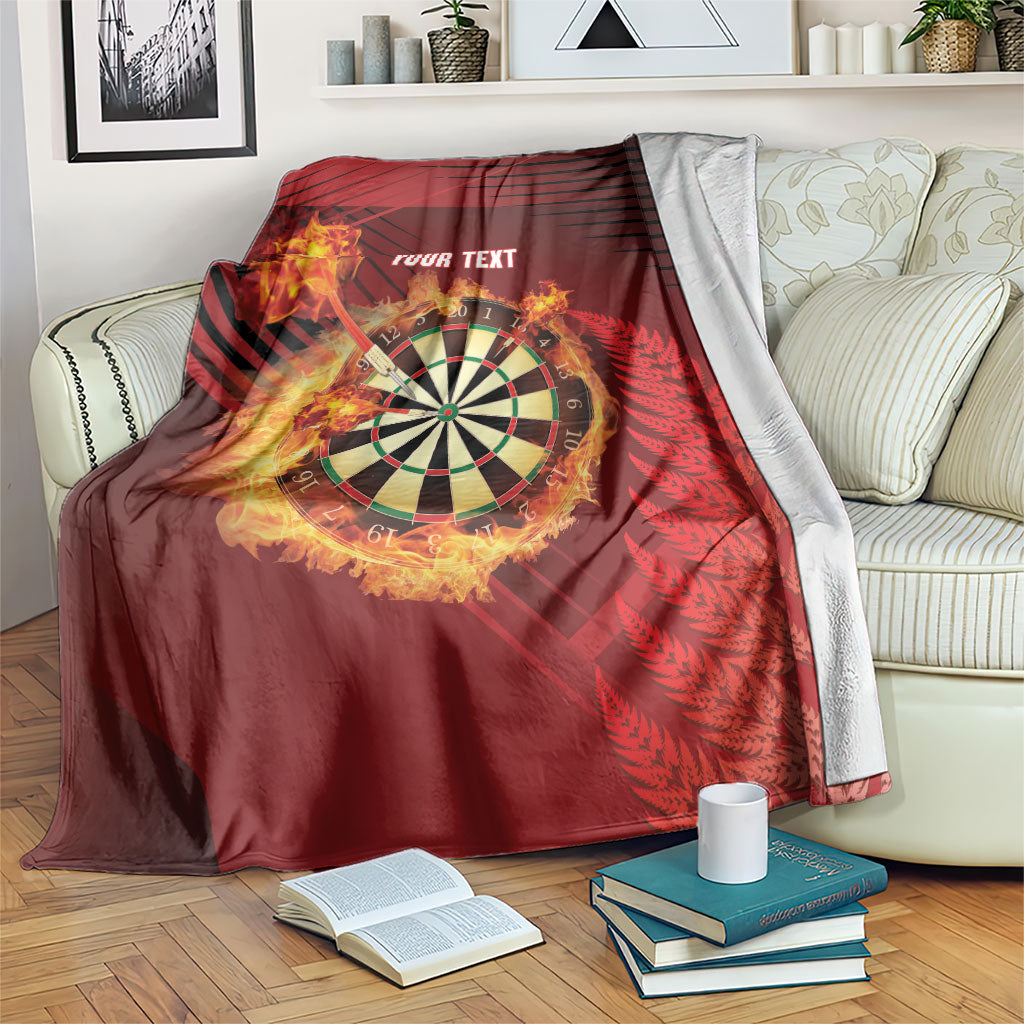 Personalised Darts New Zealand Blanket Silver Fern Red Color LT22 Red - Polynesian Pride