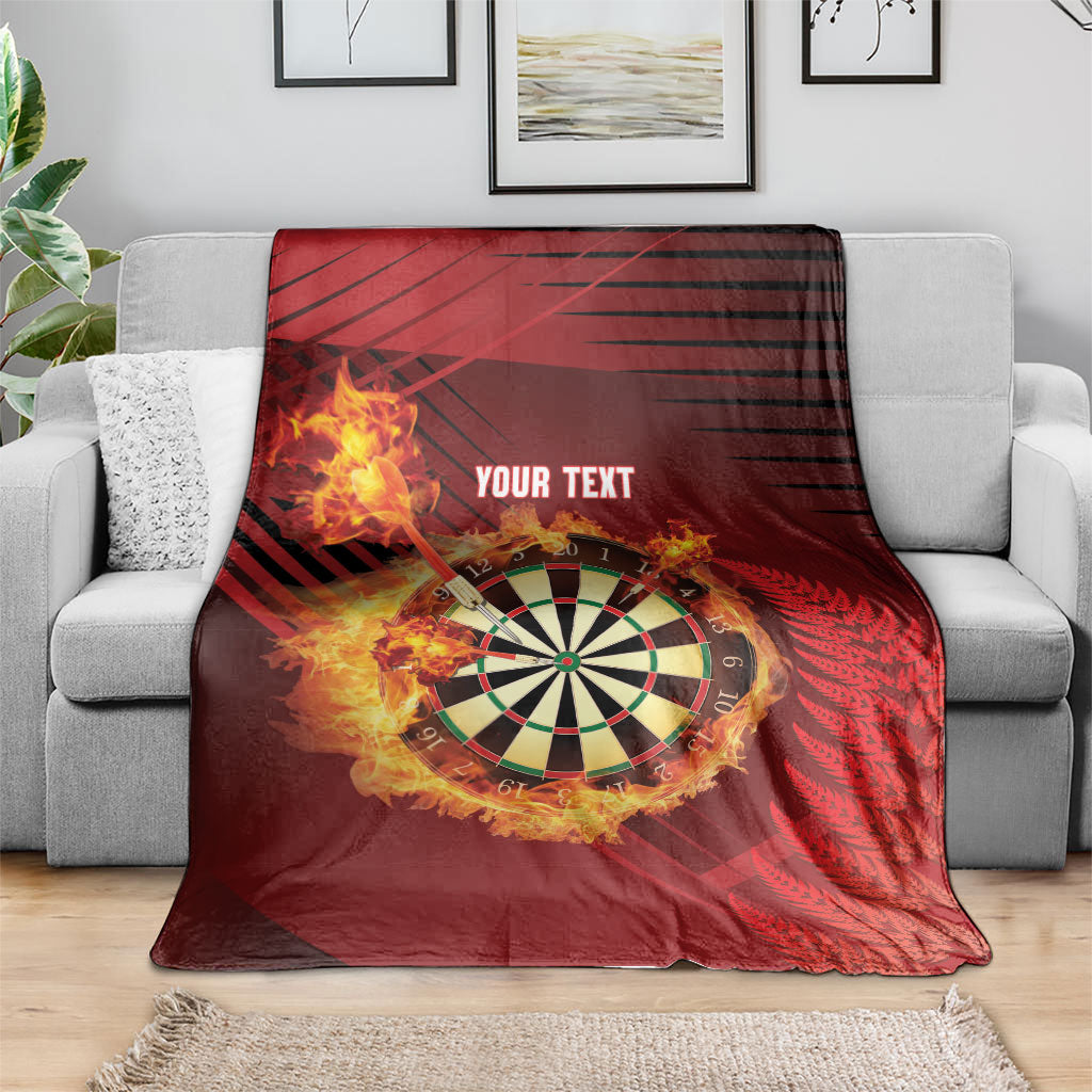 Personalised Darts New Zealand Blanket Silver Fern Red Color LT22 - Polynesian Pride