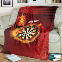 Personalised Darts New Zealand Blanket Silver Fern Red Color LT22 - Polynesian Pride
