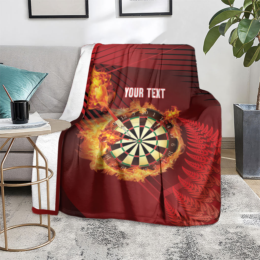 Personalised Darts New Zealand Blanket Silver Fern Red Color LT22 - Polynesian Pride
