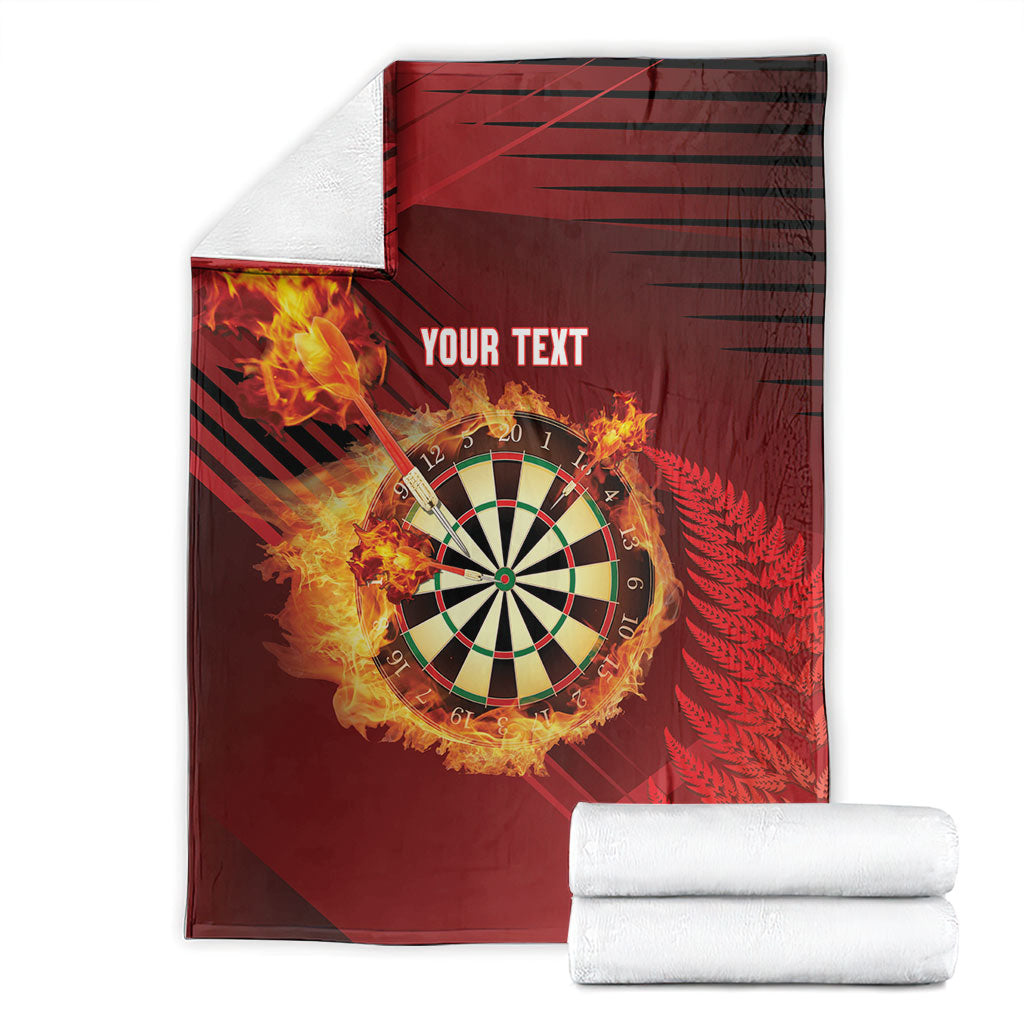 Personalised Darts New Zealand Blanket Silver Fern Red Color LT22 - Polynesian Pride
