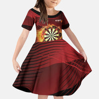 Personalised Darts New Zealand Kid Short Sleeve Dress Silver Fern Red Color LT22 KID Red - Polynesian Pride