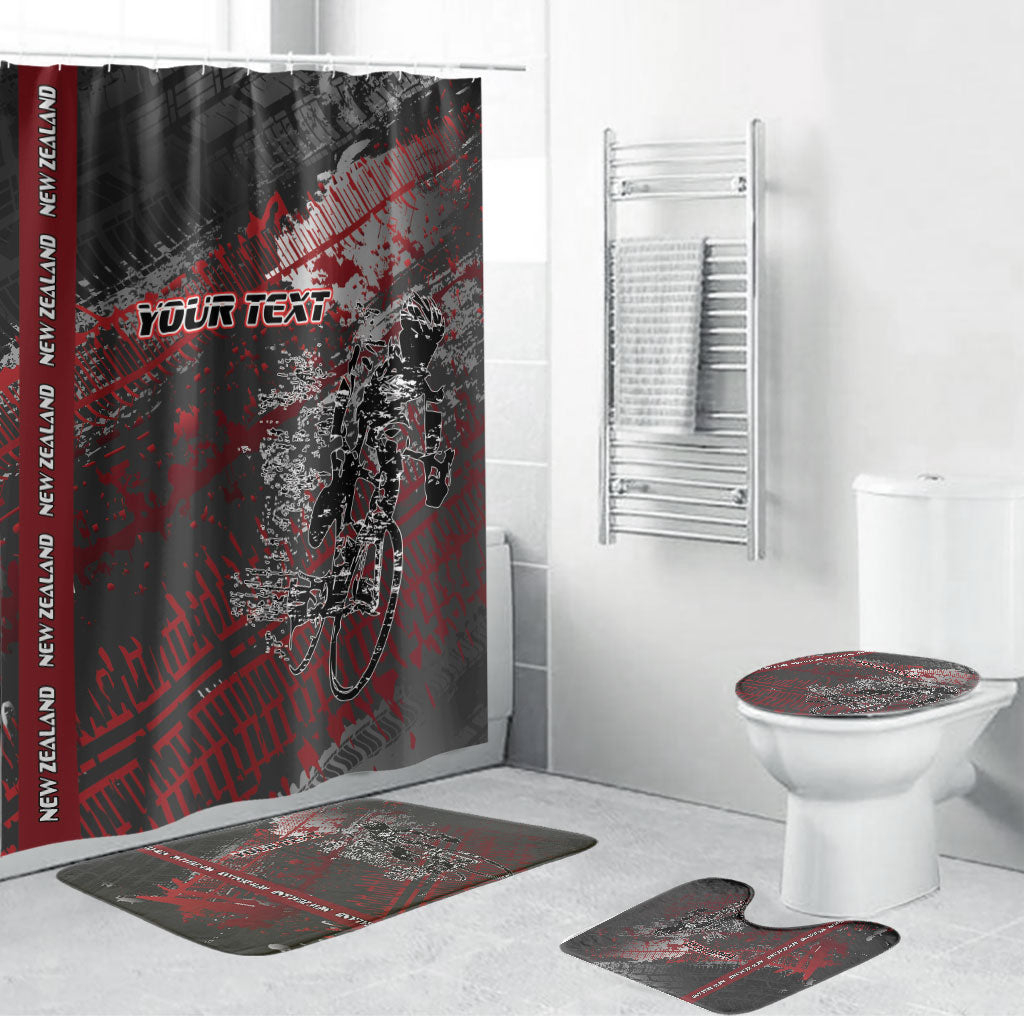 Personalised Cycling New Zealand Bathroom Set Aotearoa Pride Sportswear LT22 Bathroom Set (4 pcs) Red - Polynesian Pride