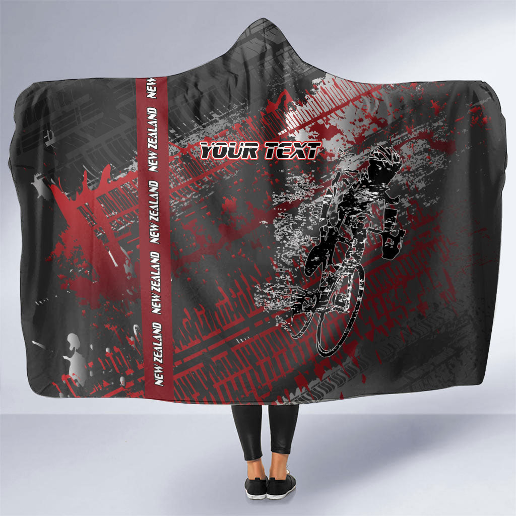 Personalised Cycling New Zealand Hooded Blanket Aotearoa Pride Sportswear LT22 One Size Red - Polynesian Pride