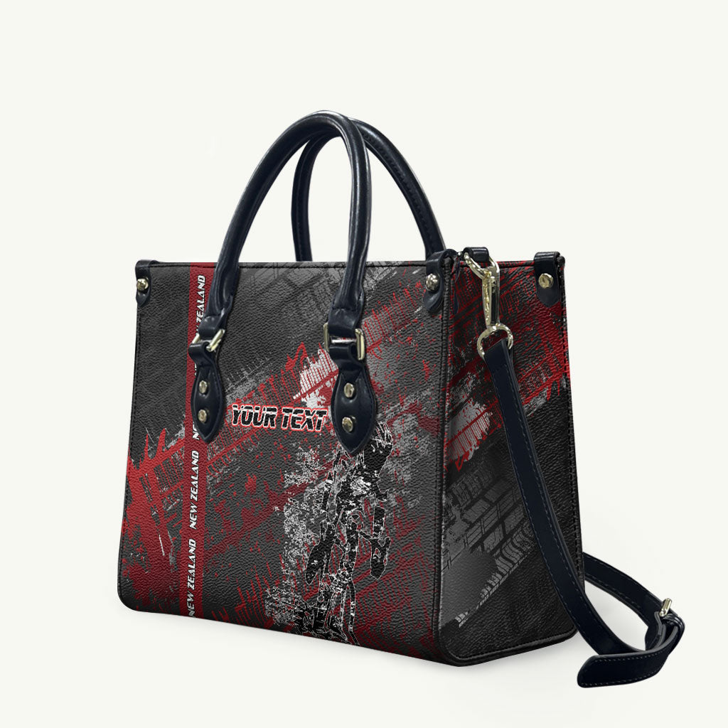 Personalised Cycling New Zealand Leather Bag Aotearoa Pride Sportswear LT22 Red - Polynesian Pride