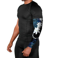 Cook Islands Maori Language Week Arm Sleeves Tiare Maori Kuki Airani Blue Pattern LT22 - Polynesian Pride