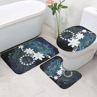 Cook Islands Maori Language Week Bathroom Set Tiare Maori Kuki Airani Blue Pattern LT22 - Polynesian Pride