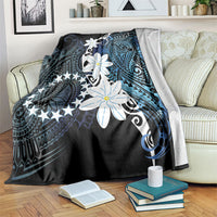 Cook Islands Maori Language Week Blanket Tiare Maori Kuki Airani Blue Pattern LT22 Blue - Polynesian Pride