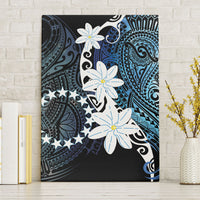 Cook Islands Maori Language Week Canvas Wall Art Tiare Maori Kuki Airani Blue Pattern LT22 Without Frame Blue - Polynesian Pride