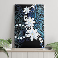 Cook Islands Maori Language Week Canvas Wall Art Tiare Maori Kuki Airani Blue Pattern LT22 - Polynesian Pride