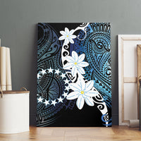 Cook Islands Maori Language Week Canvas Wall Art Tiare Maori Kuki Airani Blue Pattern LT22 - Polynesian Pride