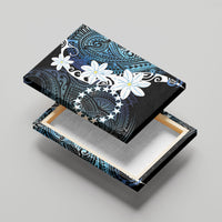 Cook Islands Maori Language Week Canvas Wall Art Tiare Maori Kuki Airani Blue Pattern LT22 - Polynesian Pride