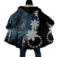 Cook Islands Maori Language Week Cloak Tiare Maori Kuki Airani Blue Pattern LT22 - Polynesian Pride
