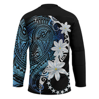 Cook Islands Maori Language Week Hockey Jersey Tiare Maori Kuki Airani Blue Pattern LT22 - Polynesian Pride