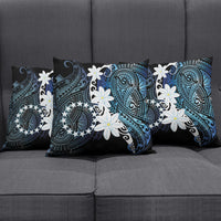 Cook Islands Maori Language Week Pillow Cover Tiare Maori Kuki Airani Blue Pattern LT22 - Polynesian Pride