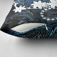 Cook Islands Maori Language Week Pillow Cover Tiare Maori Kuki Airani Blue Pattern LT22 - Polynesian Pride