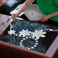 Cook Islands Maori Language Week Puzzle Tiare Maori Kuki Airani Blue Pattern LT22 - Polynesian Pride