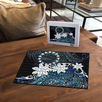 Cook Islands Maori Language Week Puzzle Tiare Maori Kuki Airani Blue Pattern LT22 - Polynesian Pride