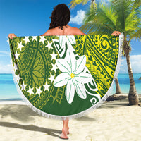 Cook Islands Maori Language Week Beach Blanket Tiare Maori Kuki Airani Green Pattern LT22 - Polynesian Pride
