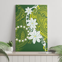 Cook Islands Maori Language Week Canvas Wall Art Tiare Maori Kuki Airani Green Pattern LT22 - Polynesian Pride