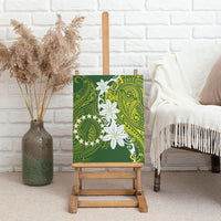 Cook Islands Maori Language Week Canvas Wall Art Tiare Maori Kuki Airani Green Pattern LT22 - Polynesian Pride