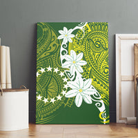 Cook Islands Maori Language Week Canvas Wall Art Tiare Maori Kuki Airani Green Pattern LT22 - Polynesian Pride