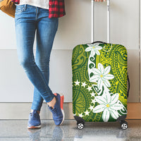 Cook Islands Maori Language Week Luggage Cover Tiare Maori Kuki Airani Green Pattern LT22 - Polynesian Pride