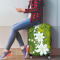 Cook Islands Maori Language Week Luggage Cover Tiare Maori Kuki Airani Green Pattern LT22 - Polynesian Pride