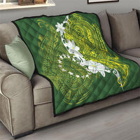 Cook Islands Maori Language Week Quilt Tiare Maori Kuki Airani Green Pattern LT22 - Polynesian Pride
