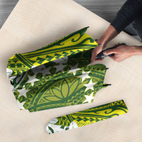 Cook Islands Maori Language Week Umbrella Tiare Maori Kuki Airani Green Pattern LT22 - Polynesian Pride