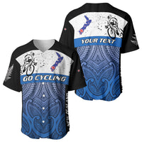 Personalised Cycling New Zealand Baseball Jersey Aotearoa Map Fern Maori Pattern LT22 - Polynesian Pride