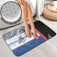 Personalised Cycling New Zealand Bathroom Set Aotearoa Map Fern Maori Pattern LT22 - Polynesian Pride