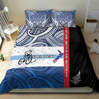 Personalised Cycling New Zealand Bedding Set Aotearoa Map Fern Maori Pattern LT22 - Polynesian Pride