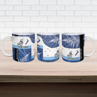 Personalised Cycling New Zealand Ceramic Mug Aotearoa Map Fern Maori Pattern LT22 - Polynesian Pride