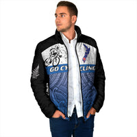 Personalised Cycling New Zealand Padded Jacket Aotearoa Map Fern Maori Pattern LT22 - Polynesian Pride