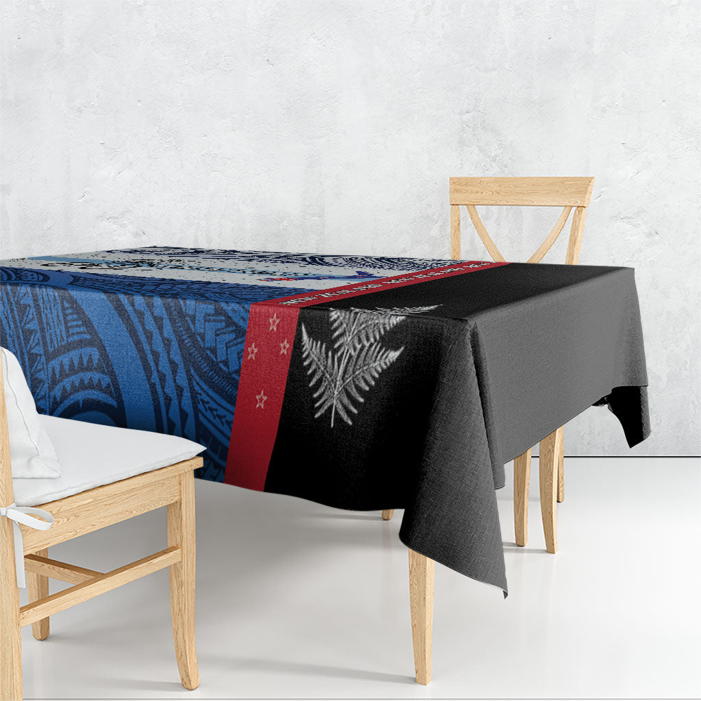 Personalised Cycling New Zealand Tablecloth Aotearoa Map Fern Maori Pattern LT22 - Polynesian Pride