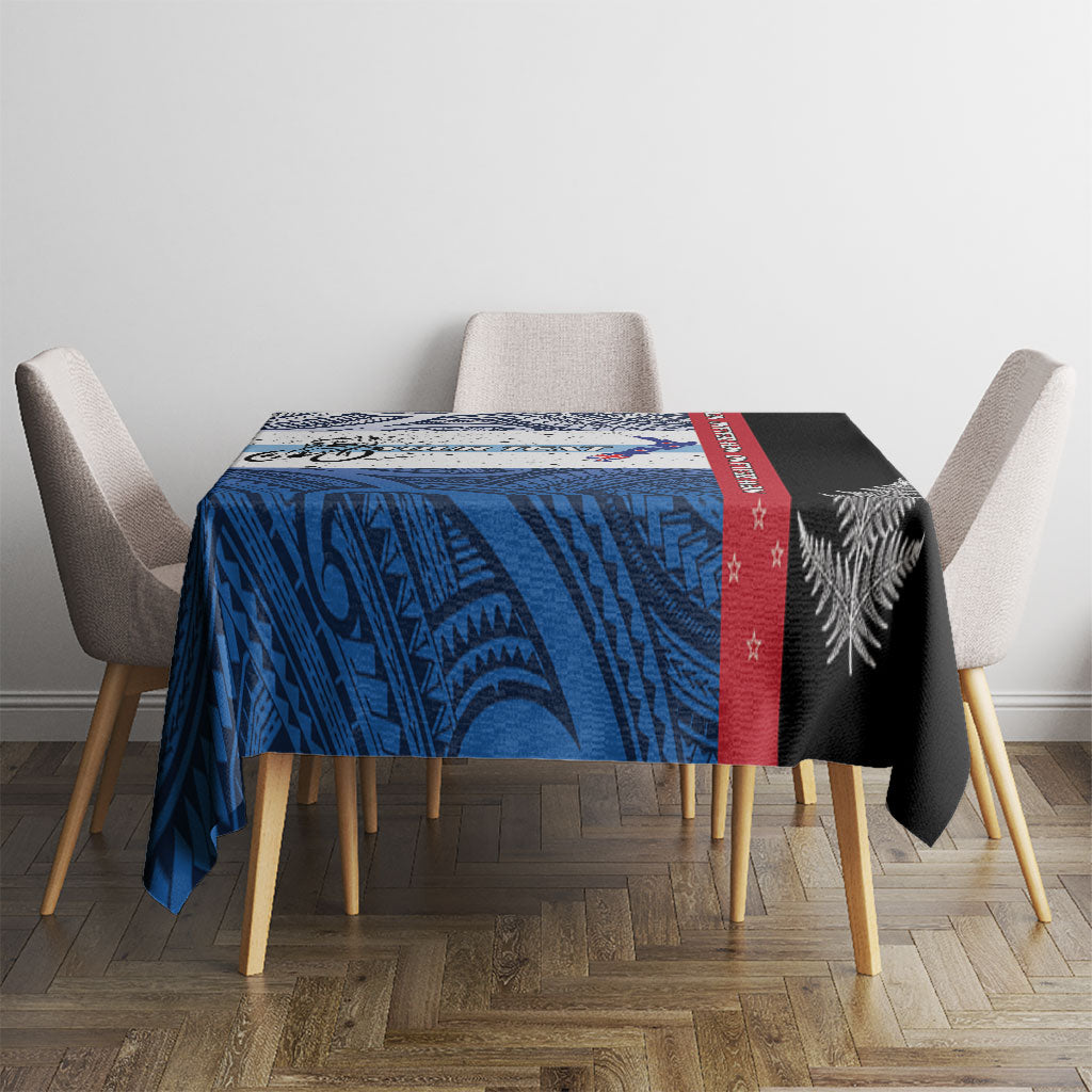 Personalised Cycling New Zealand Tablecloth Aotearoa Map Fern Maori Pattern LT22 - Polynesian Pride