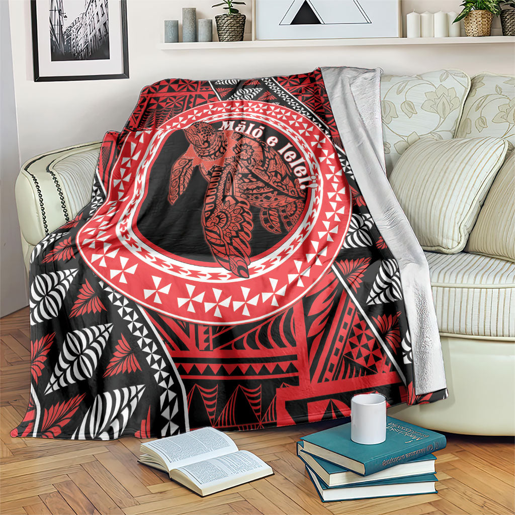 Tonga Language Week Blanket Heilala Turtle Malo E Lelei LT22 Red - Polynesian Pride