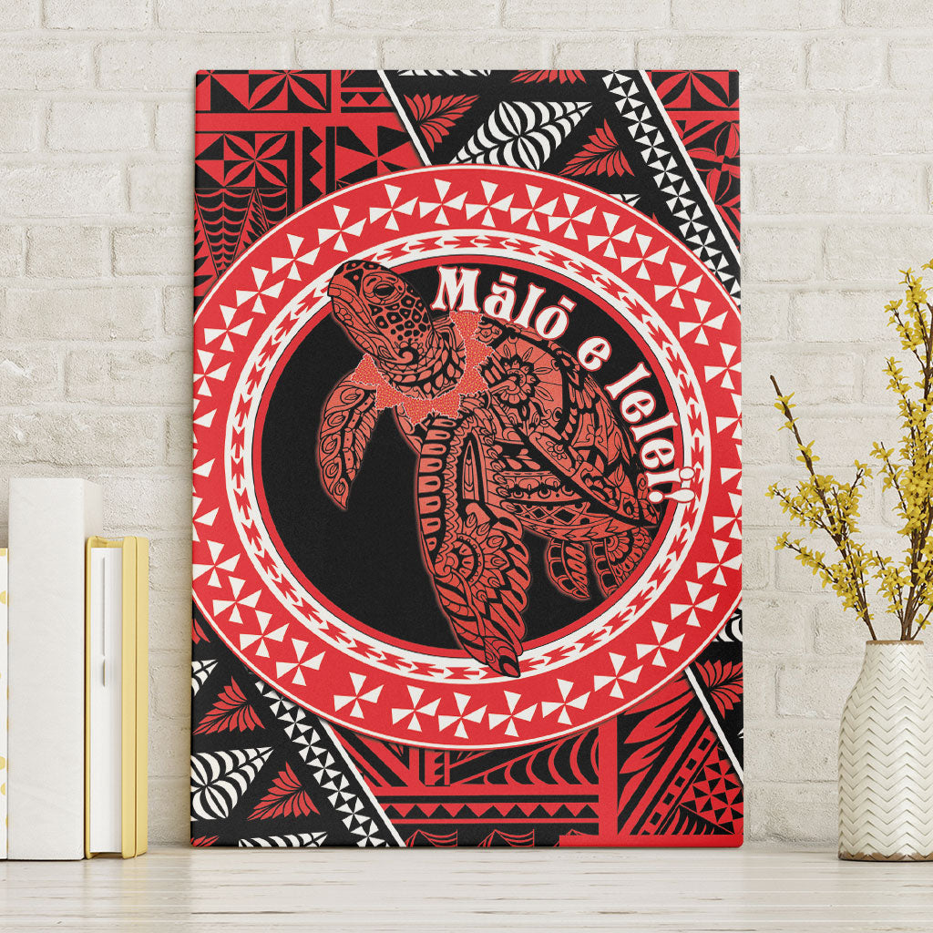 Tonga Language Week Canvas Wall Art Heilala Turtle Malo E Lelei LT22 Without Frame Red - Polynesian Pride