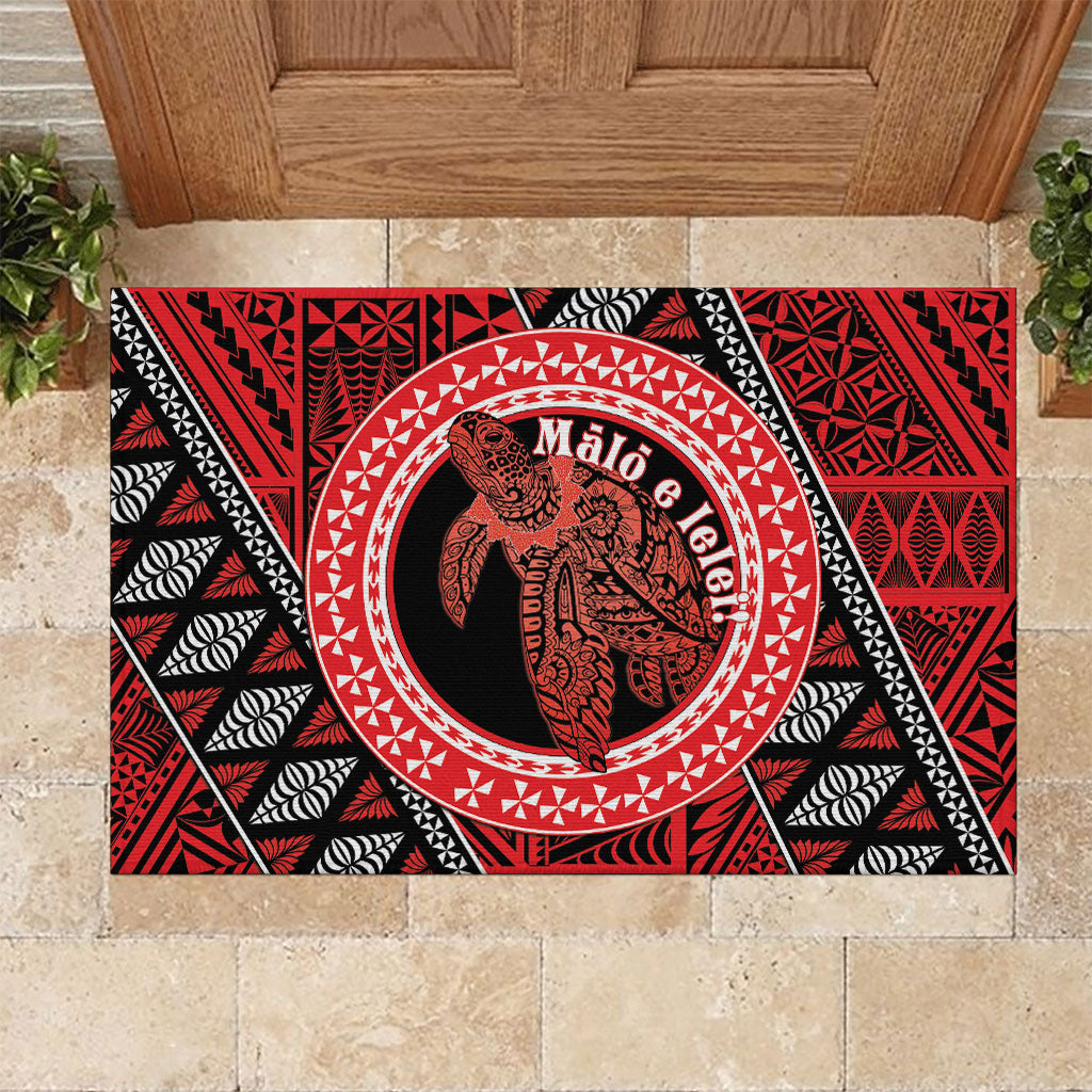 Tonga Language Week Rubber Doormat Heilala Turtle Malo E Lelei LT22 Red - Polynesian Pride