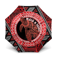 Tonga Language Week Umbrella Heilala Turtle Malo E Lelei LT22 One Size Folded 11.42 inch Opened Diameter 37.4 inch Red - Polynesian Pride