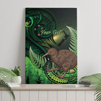 Kiwi New Zealand Personalised Canvas Wall Art Aotearoa Map Silver Fern Koru Pattern LT22 - Polynesian Pride