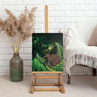 Kiwi New Zealand Personalised Canvas Wall Art Aotearoa Map Silver Fern Koru Pattern LT22 - Polynesian Pride