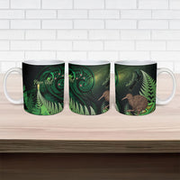 Kiwi New Zealand Personalised Ceramic Mug Aotearoa Map Silver Fern Koru Pattern LT22 - Polynesian Pride