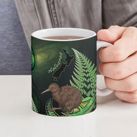 Kiwi New Zealand Personalised Ceramic Mug Aotearoa Map Silver Fern Koru Pattern LT22 - Polynesian Pride