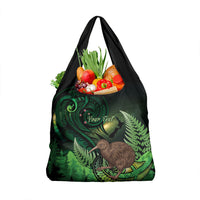 Kiwi New Zealand Personalised Grocery Bag Aotearoa Map Silver Fern Koru Pattern LT22 1-pack One Size Green - Polynesian Pride