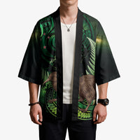Kiwi New Zealand Personalised Kimono Aotearoa Map Silver Fern Koru Pattern LT22 - Polynesian Pride