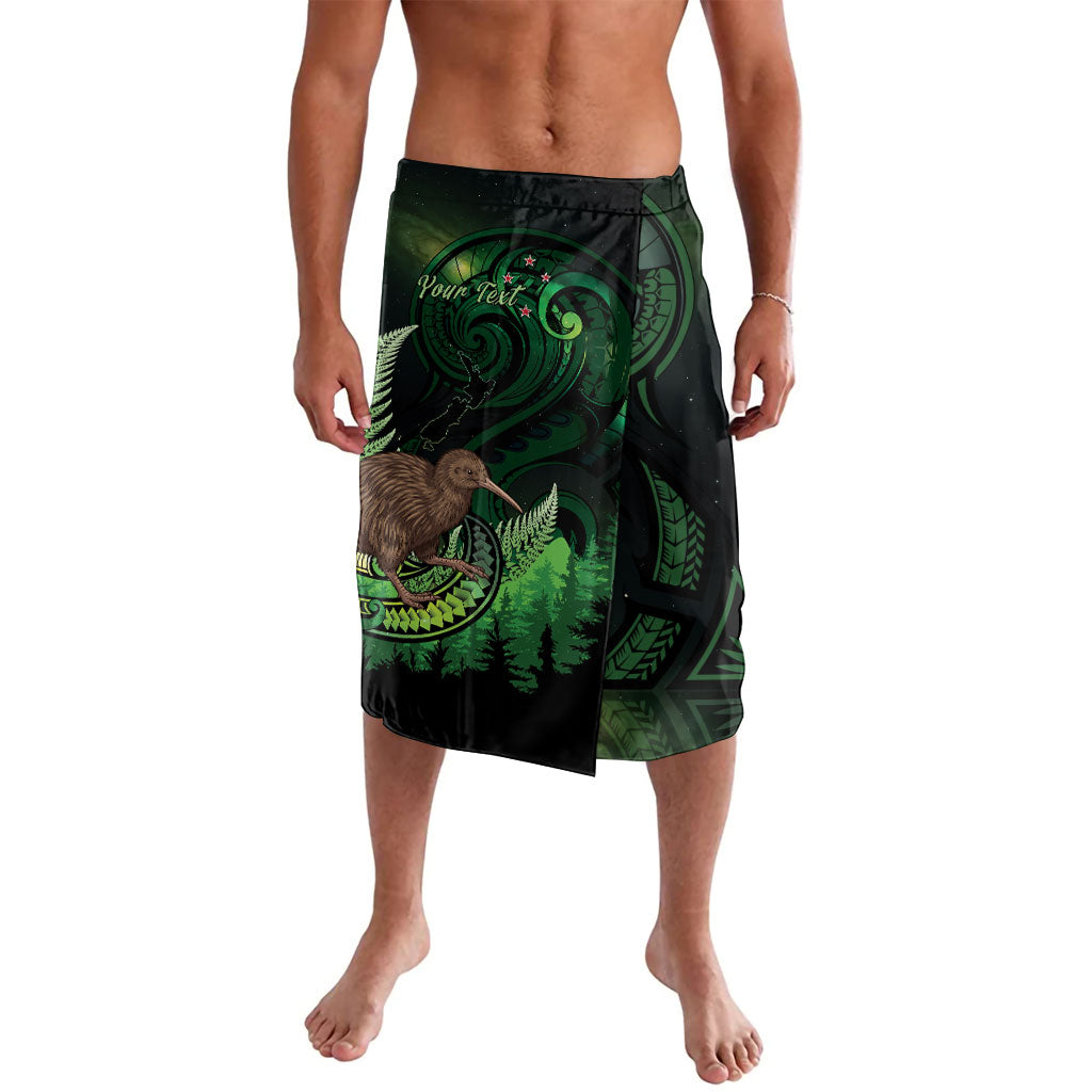 Kiwi New Zealand Personalised Lavalava Aotearoa Map Silver Fern Koru Pattern LT22 Green - Polynesian Pride