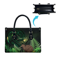 Kiwi New Zealand Personalised Leather Bag Aotearoa Map Silver Fern Koru Pattern LT22 - Polynesian Pride